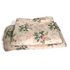 Vintage Queen Sheets Dan River Rose Floral